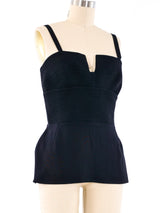Gianni Versace Ribbed Silk Bustier Top Top arcadeshops.com