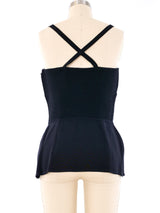 Gianni Versace Ribbed Silk Bustier Top Top arcadeshops.com