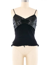 Jitrois Leather Trimmed Silk Tank Top arcadeshops.com