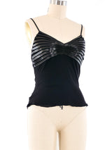 Jitrois Leather Trimmed Silk Tank Top arcadeshops.com