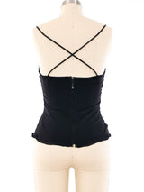 Jitrois Leather Trimmed Silk Tank Top arcadeshops.com