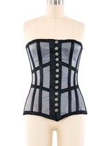 Metallic Silver Corset Top arcadeshops.com