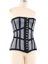 Metallic Silver Corset Top arcadeshops.com