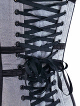 Metallic Silver Corset Top arcadeshops.com
