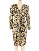 Metallic Floral Chiffon Dress Dress arcadeshops.com