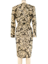 Metallic Floral Chiffon Dress Dress arcadeshops.com