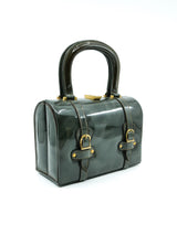 Grey Patent Leather Box Bag Accessory arcadeshops.com