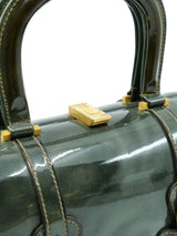 Grey Patent Leather Box Bag Accessory arcadeshops.com