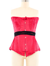 Quilted Fuchsia Corset Top arcadeshops.com