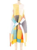 Checker Printed Pleated Dress Dress arcadeshops.com