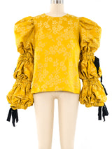 Dries Van Noten Brocade Puff Sleeve Top Top arcadeshops.com