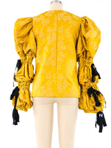 Dries Van Noten Brocade Puff Sleeve Top Top arcadeshops.com