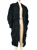 Ruched Taffeta Maxi Coat Jacket arcadeshops.com