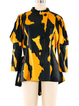 Printed Satin Convertible Blouse Top arcadeshops.com