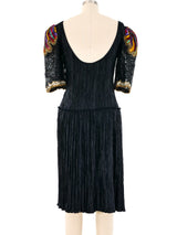 Mary McFadden Embellished Plisse Dress Dress arcadeshops.com