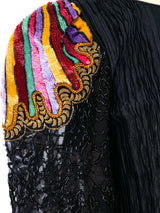 Mary McFadden Embellished Plisse Dress Dress arcadeshops.com