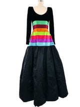 Oscar de la Renta Rainbow Banded Gown Dress arcadeshops.com