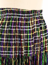 Rainbow Striped Lurex Maxi Skirt Bottom arcadeshops.com