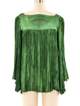 1970's Plisse Pleated Afghani Blouse Top arcadeshops.com