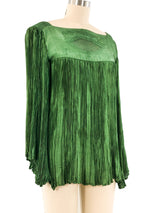 1970's Plisse Pleated Afghani Blouse Top arcadeshops.com