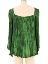 1970's Plisse Pleated Afghani Blouse Top arcadeshops.com