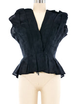 Victor Costa Pleated Organza Vest Top arcadeshops.com