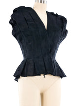 Victor Costa Pleated Organza Vest Top arcadeshops.com