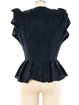 Victor Costa Pleated Organza Vest Top arcadeshops.com
