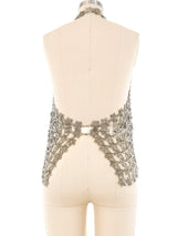 Floral Chainmail Halter Top Top arcadeshops.com