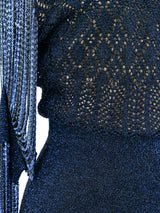 Loris Azzaro Chain Accented Metallic Knit Jumpsuit Jumpsuit arcadeshops.com