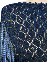 Loris Azzaro Chain Accented Metallic Knit Jumpsuit Jumpsuit arcadeshops.com