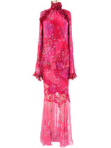 Emanuel Ungaro Floral Printed Chiffon Skirt Ensemble Suit arcadeshops.com