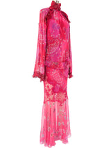 Emanuel Ungaro Floral Printed Chiffon Skirt Ensemble Suit arcadeshops.com