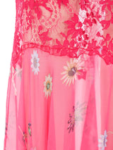 Emanuel Ungaro Floral Printed Chiffon Skirt Ensemble Suit arcadeshops.com