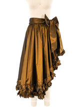 Yves Saint Laurent Ruffle Trimmed Taffeta Skirt Bottom arcadeshops.com