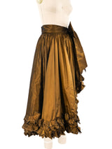 Yves Saint Laurent Ruffle Trimmed Taffeta Skirt Bottom arcadeshops.com