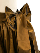 Yves Saint Laurent Ruffle Trimmed Taffeta Skirt Bottom arcadeshops.com