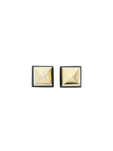 Goldtone Pyramid Earrings Accessory arcadeshops.com