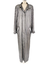 Metallic Silver Mosaic Trench Coat Jacket arcadeshops.com