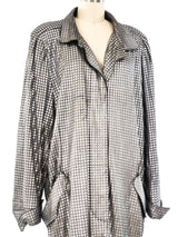 Metallic Silver Mosaic Trench Coat Jacket arcadeshops.com