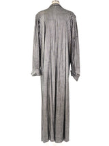 Metallic Silver Mosaic Trench Coat Jacket arcadeshops.com