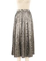 Metallic Silver Woodgrain Pattern Skirt Bottom arcadeshops.com