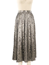 Metallic Silver Woodgrain Pattern Skirt Bottom arcadeshops.com