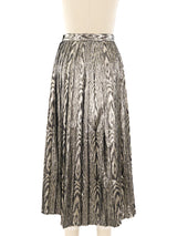 Metallic Silver Woodgrain Pattern Skirt Bottom arcadeshops.com