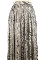 Metallic Silver Woodgrain Pattern Skirt Bottom arcadeshops.com