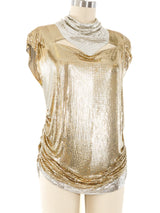 Ferrara Two Tone Metallic Chainmail Top Top arcadeshops.com
