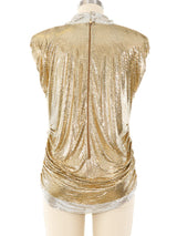 Ferrara Two Tone Metallic Chainmail Top Top arcadeshops.com