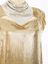 Ferrara Two Tone Metallic Chainmail Top Top arcadeshops.com