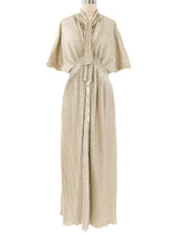 Paco Rabanne Metallic Pleated Maxi Dress Dress arcadeshops.com