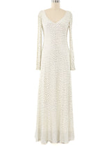 Mollie Parnis Metallic Sequin Embellished Maxi Dress Dress arcadeshops.com